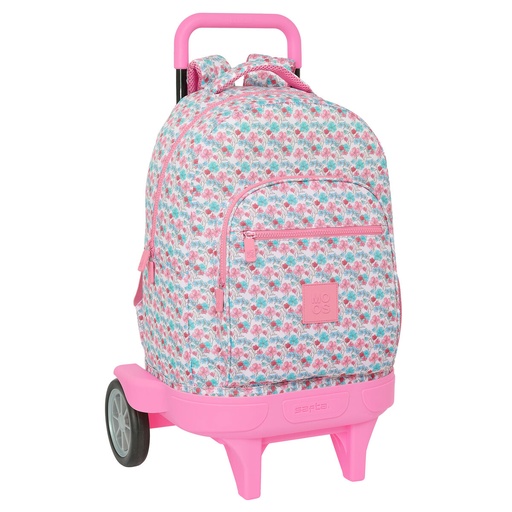 Mochila Escolar con Ruedas Moos Flores Multicolor 33 x 45 x 22 cm