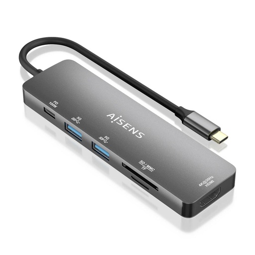 USB Hub Aisens ASUC-6P016-GR Grey Multicolour
