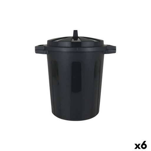 Cubo de Basura con Ruedas Dem Negro 25 L (6 Unidades)