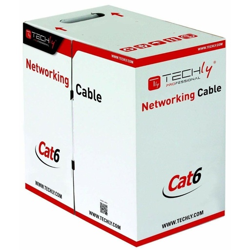 Cable de Red Rígido UTP Categoría 6 Techly Gris 305 m