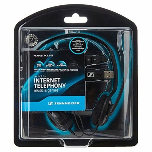 Auriculares con Micrófono Epos PC8 Negro