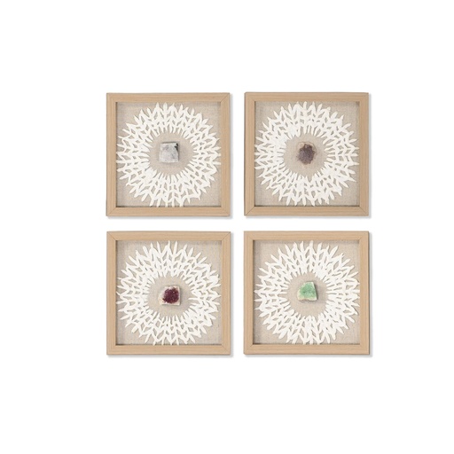 Cuadro Home ESPRIT Blanco Natural Moderno 22 x 2 x 22 cm
