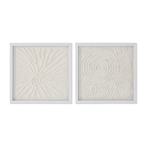 Cuadro Home ESPRIT Blanco Natural Escandinavo 35 x 2 x 35 cm