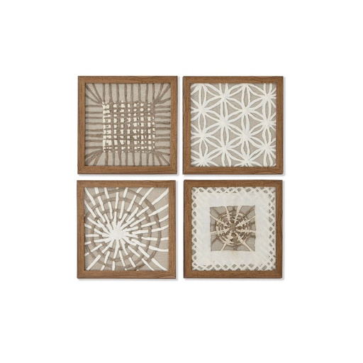 Set of 4 pictures Home ESPRIT Paper Crystal 22 x 2 x 22 cm