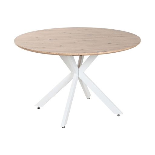Mesa de Comedor Home ESPRIT Blanco Marrón Hierro Madera MDF 120 x 120 x 75 cm