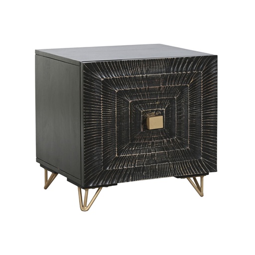 Nightstand Home ESPRIT Black Golden 50 x 40 x 50 cm