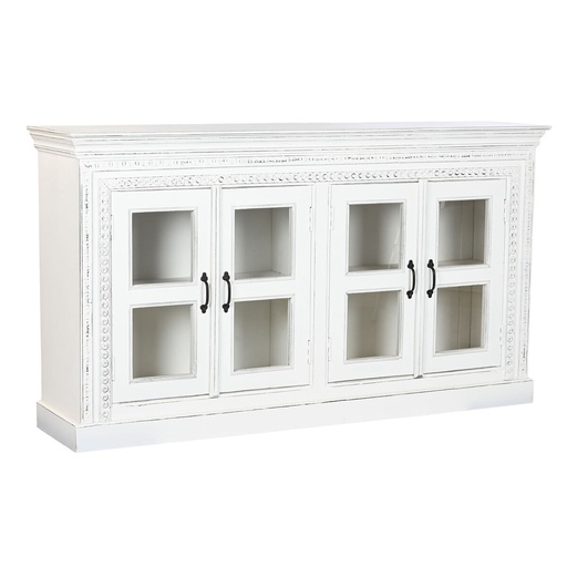 Aparador Home ESPRIT Blanco Cristal Madera de mango 180 x 40 x 100 cm