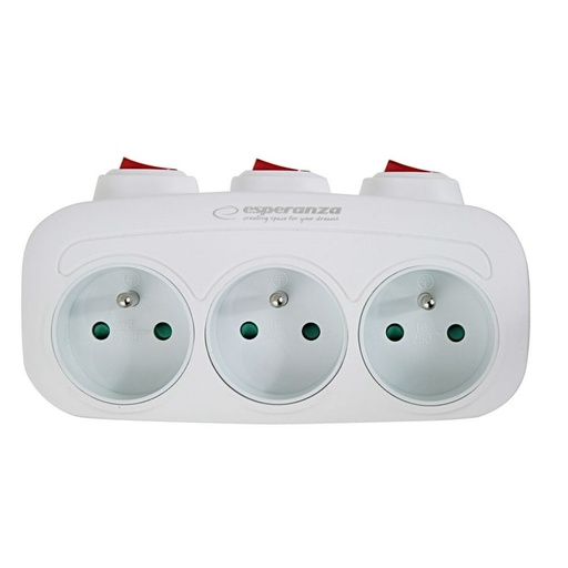 Ladrón de enchufe Esperanza ELK307W 3 Enchufes