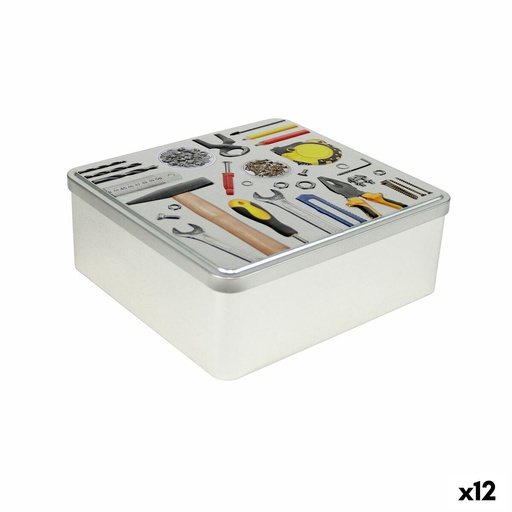 Multi-use Box Confortime Tools Metal 23,7 x 22,2 x 8,9 cm (12 Units)