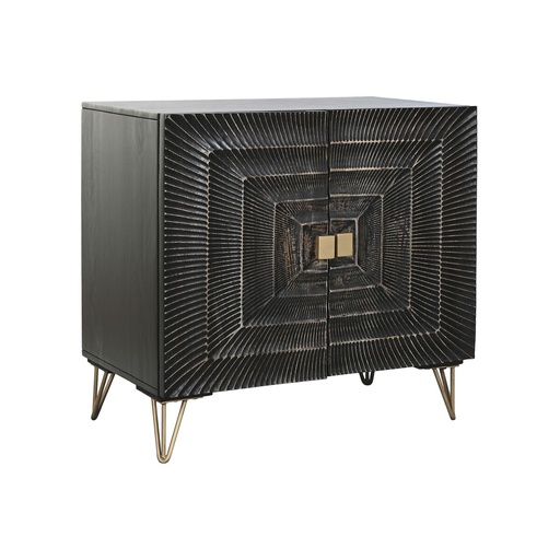 Sideboard Home ESPRIT Black Golden Metal Mango wood 81 x 45 x 75 cm
