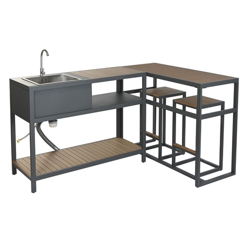 Kitchen furniture Home ESPRIT Grey Natural 127 x 100 x 90 cm 127 x 100 x 95 cm