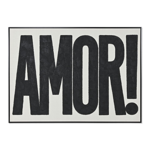 Cuadro Home ESPRIT Amor! Blanco Negro Moderno 103 x 4,5 x 143 cm
