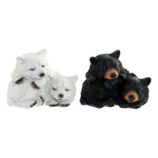 Figura Decorativa DKD Home Decor Blanco Negro 14,5 x 14,5 x 11 cm Resina (2 Unidades)