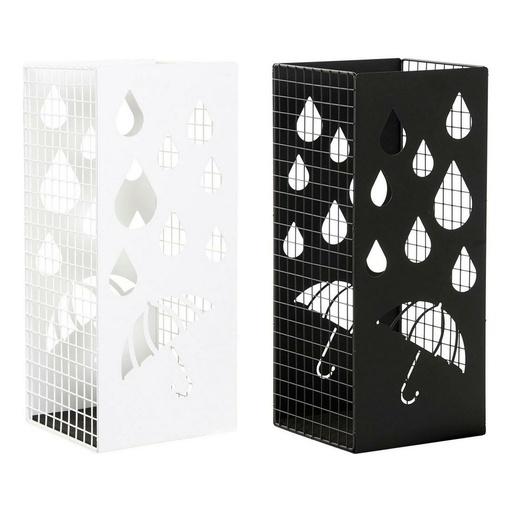 Umbrella stand DKD Home Decor Black Metal White (19.5 x 20 x 47.5 cm) (2 pcs)