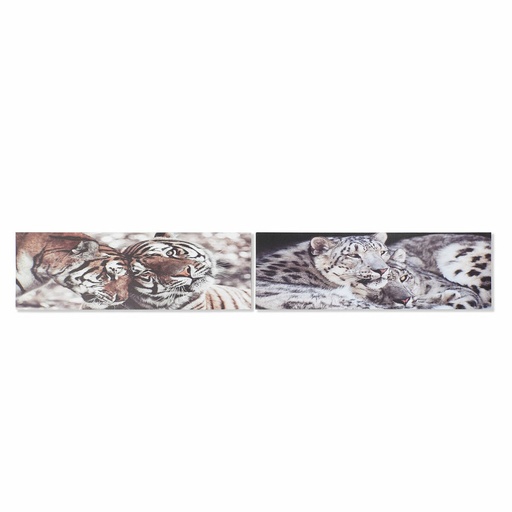 Cuadro DKD Home Decor Pino Tigre Lienzo (2 pcs) (135 x 2.5 x 45 cm)