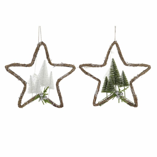 Christmas bauble DKD Home Decor Rattan (2 pcs) (43 x 10 x 43 cm)