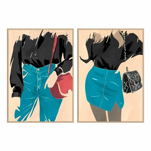 Canvas DKD Home Decor polystyrene Canvas Lady