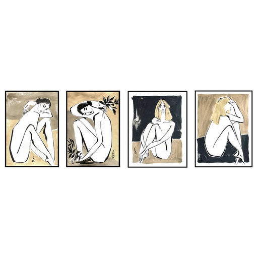 Cuadro DKD Home Decor Mujer Moderno (50 x 2,8 x 70 cm) (4 Unidades)