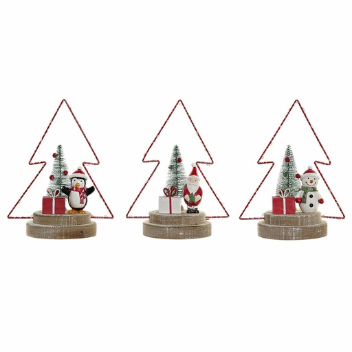 Adorno Navideño DKD Home Decor Árbol Metal Madera (17 x 11 x 21 cm) (3 pcs)