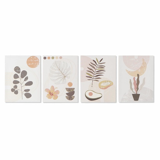 Cuadro DKD Home Decor S3018141 Flores (30 x 1,8 x 40 cm) (4 Unidades)
