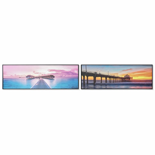 Cuadro DKD Home Decor S3018021 Mediterráneo Sol (140 x 3,5 x 45 cm) (2 Unidades)