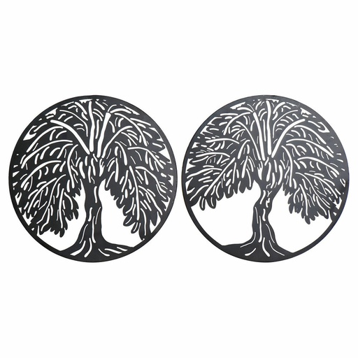 Wall Decoration DKD Home Decor Tree Metal (2 pcs) (40 x 1 x 40 cm)