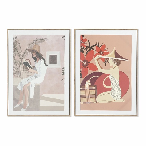 Cuadro DKD Home Decor Mujer (2 Unidades) (50 x 3 x 70 cm)