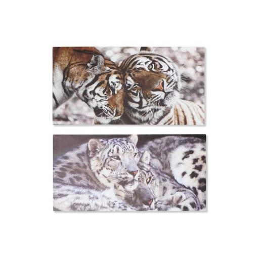 Cuadro DKD Home Decor Tigre Colonial (80 x 1,8 x 40 cm) (2 Unidades)