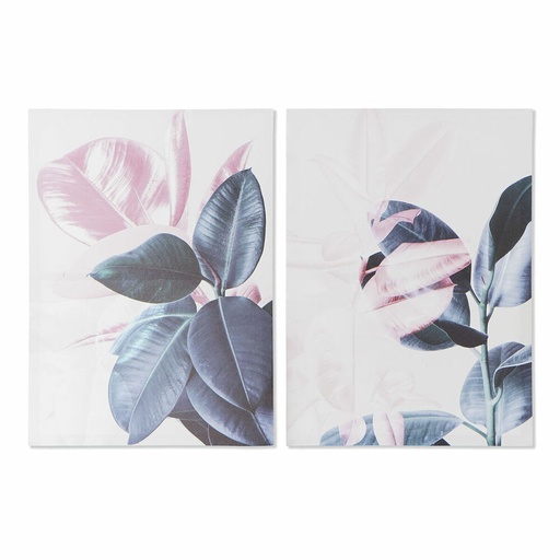 Cuadro DKD Home Decor Tropical Hoja de planta (50 x 1,8 x 70 cm) (2 Unidades)