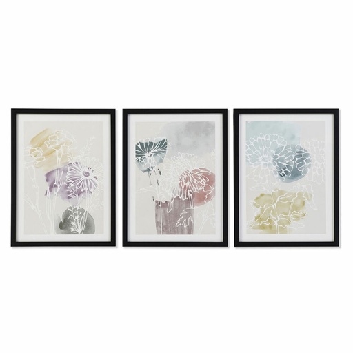Cuadro DKD Home Decor Flores (30 x 3 x 40 cm)
