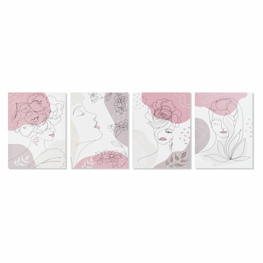 Cuadro DKD Home Decor Mujer (30 x 1,8 x 40 cm) (4 Unidades)