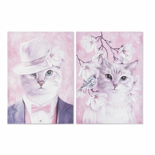Cuadro DKD Home Decor Gato (50 x 1,8 x 70 cm) (2 Unidades)
