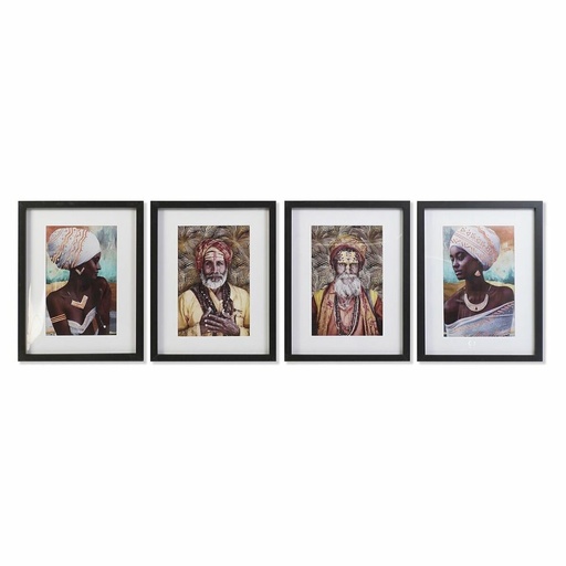 Cuadro DKD Home Decor Colonial Étnico (35 x 2,5 x 45 cm) (4 Unidades)
