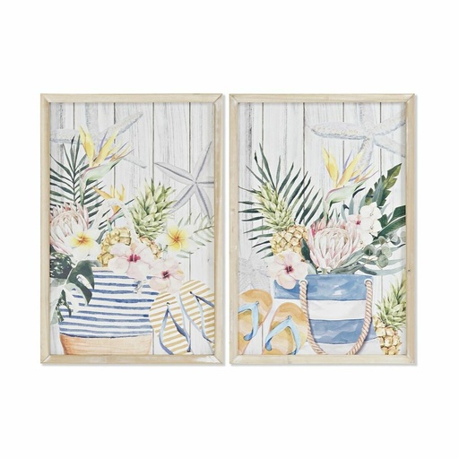 Cuadro DKD Home Decor Verano Mediterráneo (40 x 1,8 x 60 cm) (2 Unidades)