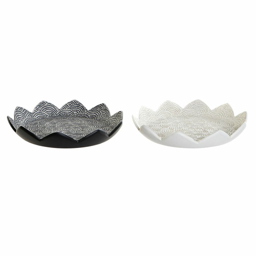 Centro de Mesa DKD Home Decor Blanco Negro Beige Gris Resina 39 x 39 x 7 cm (2 Unidades)