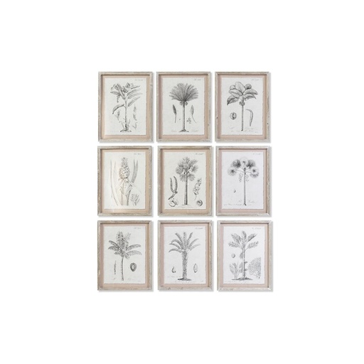 Cuadro DKD Home Decor Palmeras Colonial (35 x 1,8 x 45 cm) (9 Unidades)