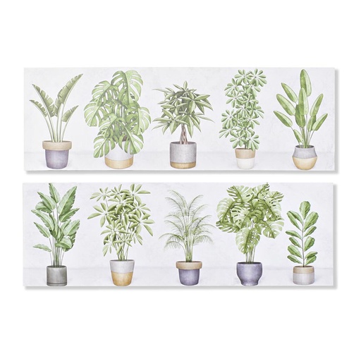 Cuadro DKD Home Decor Planta (90 x 2,3 x 30 cm) (90 x 1,5 x 30 cm) (2 Unidades)