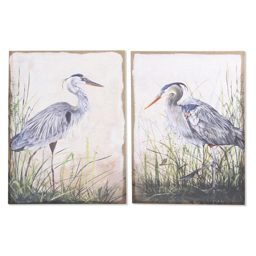 Cuadro DKD Home Decor Pájaro Oriental (2 Unidades) (50 x 3 x 70 cm)