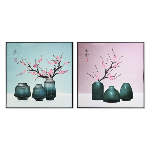 Cuadro DKD Home Decor Jarrón Oriental (80 x 3 x 80 cm) (2 Unidades)
