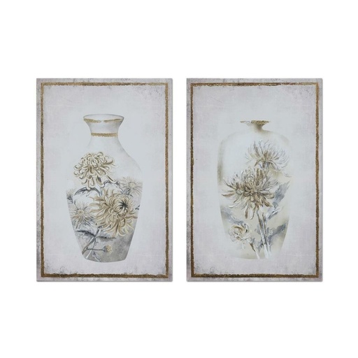 Cuadro DKD Home Decor Jarrón (50 x 1,8 x 70 cm) (2 Unidades)