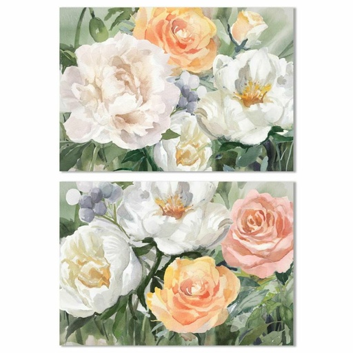 Cuadro DKD Home Decor Flores (90 x 2,5 x 60 cm) (2 Unidades)