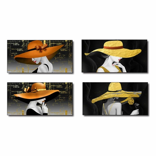 Cuadro DKD Home Decor Mujer (100 x 2,5 x 50 cm) (4 Unidades)