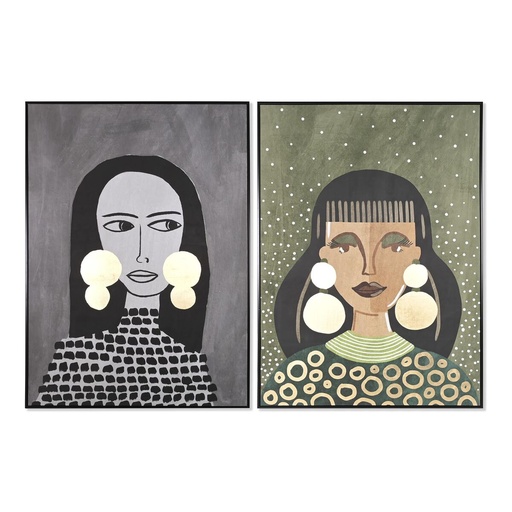 Cuadro DKD Home Decor Mujer Moderno (102,5 x 4,3 x 142,6 cm) (2 Unidades)