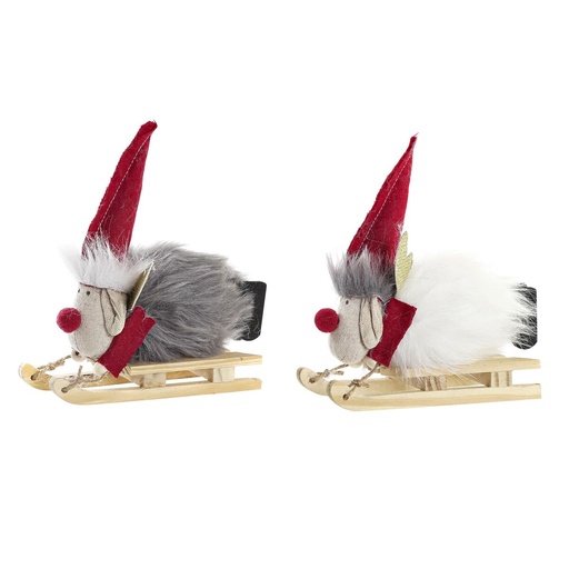 Adorno Navideño DKD Home Decor Poliéster Reno (15 x 5,5 x 16,5 cm) (2 Unidades)