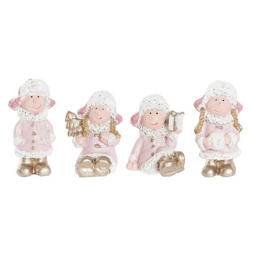 Christmas bauble DKD Home Decor Resin Angel (3,5 x 2,5 x 4 cm) (4 Units)
