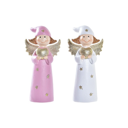 Christmas bauble DKD Home Decor Porcelain Angel (7 x 5 x 14 cm) (2 Units)