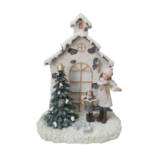 Christmas bauble DKD Home Decor Resin House (16,5 x 9 x 21 cm) (2 Units)