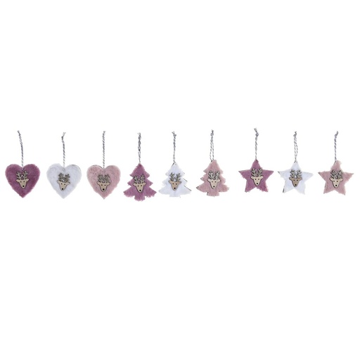 Christmas Decorations Set DKD Home Decor Polyester (22 x 8 x 1 cm) (3 Units)