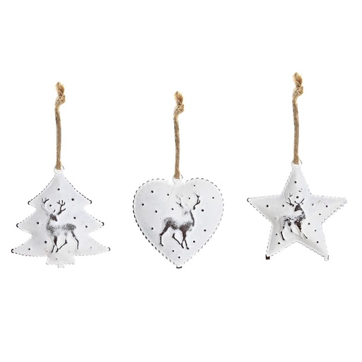 Christmas Decorations Set DKD Home Decor Metal (12 x 12 x 3 cm) (3 Units)