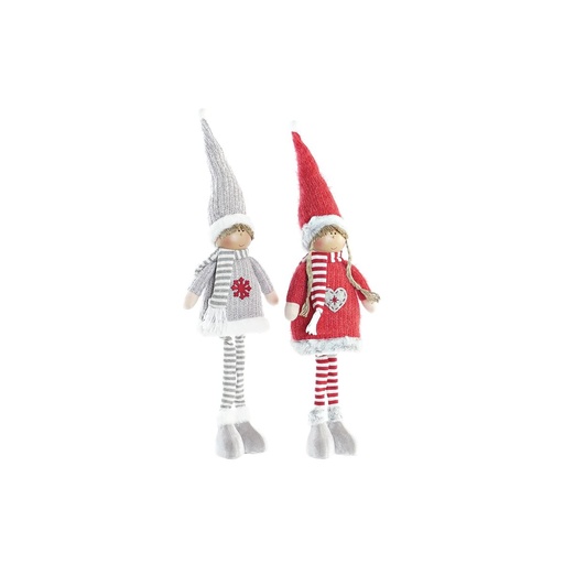 Figura Decorativa DKD Home Decor Navidad Muñeca Poliéster (17 x 9 x 79 cm) (2 Unidades)
